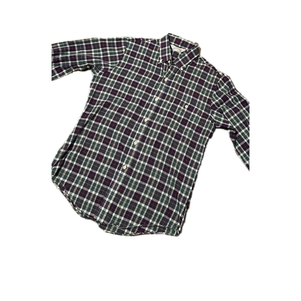 1980s Preppy Levi’s Plaid Button Up Cotton Shirt Long Sleeve / Men’s S/XS *